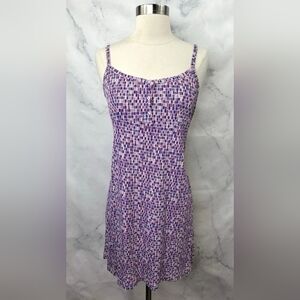 Spaghetti Strap Mosaic Print Summer Dress